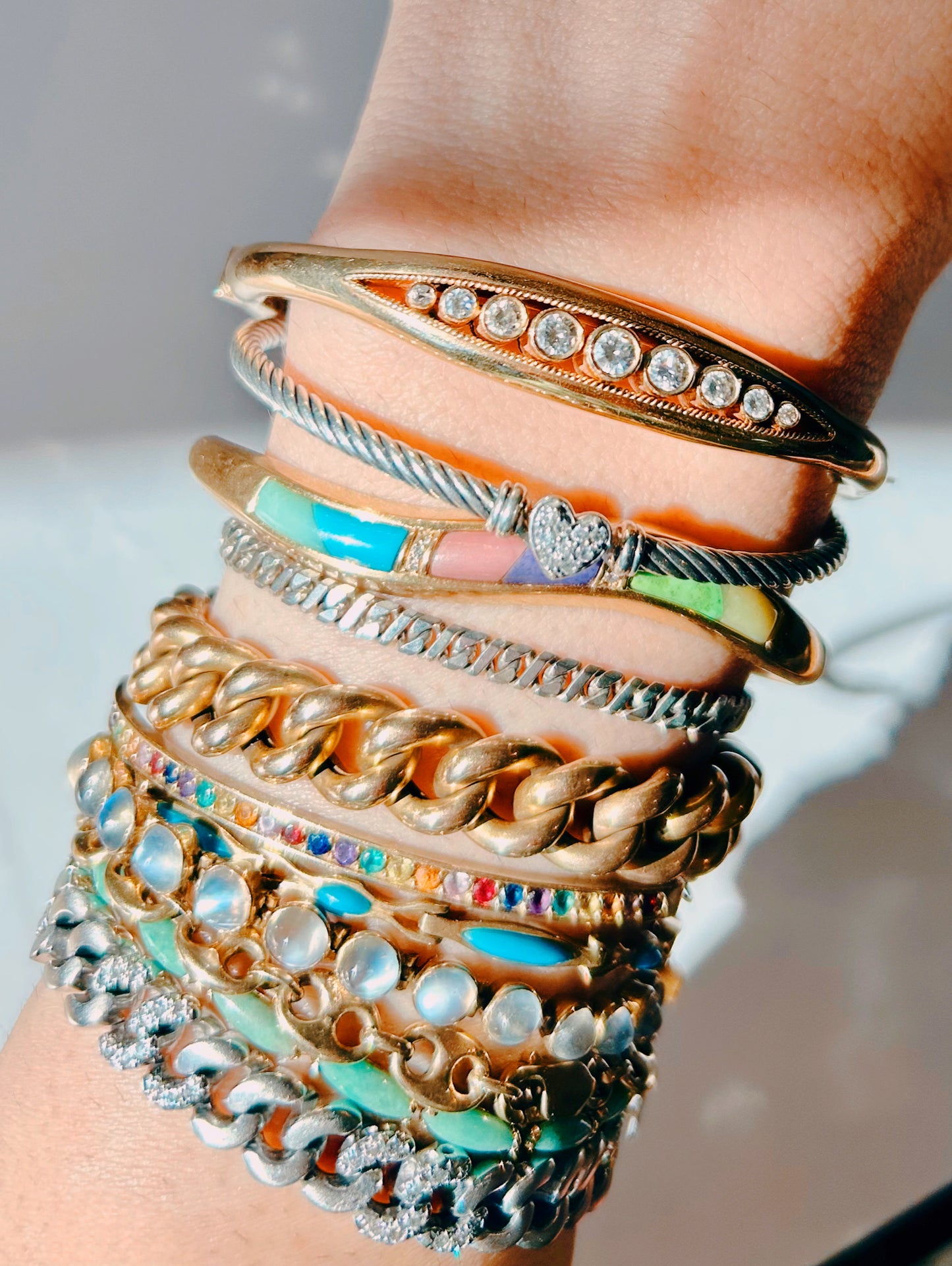 Vintage Sterling Silver Fancy Curb Bracelet 8"