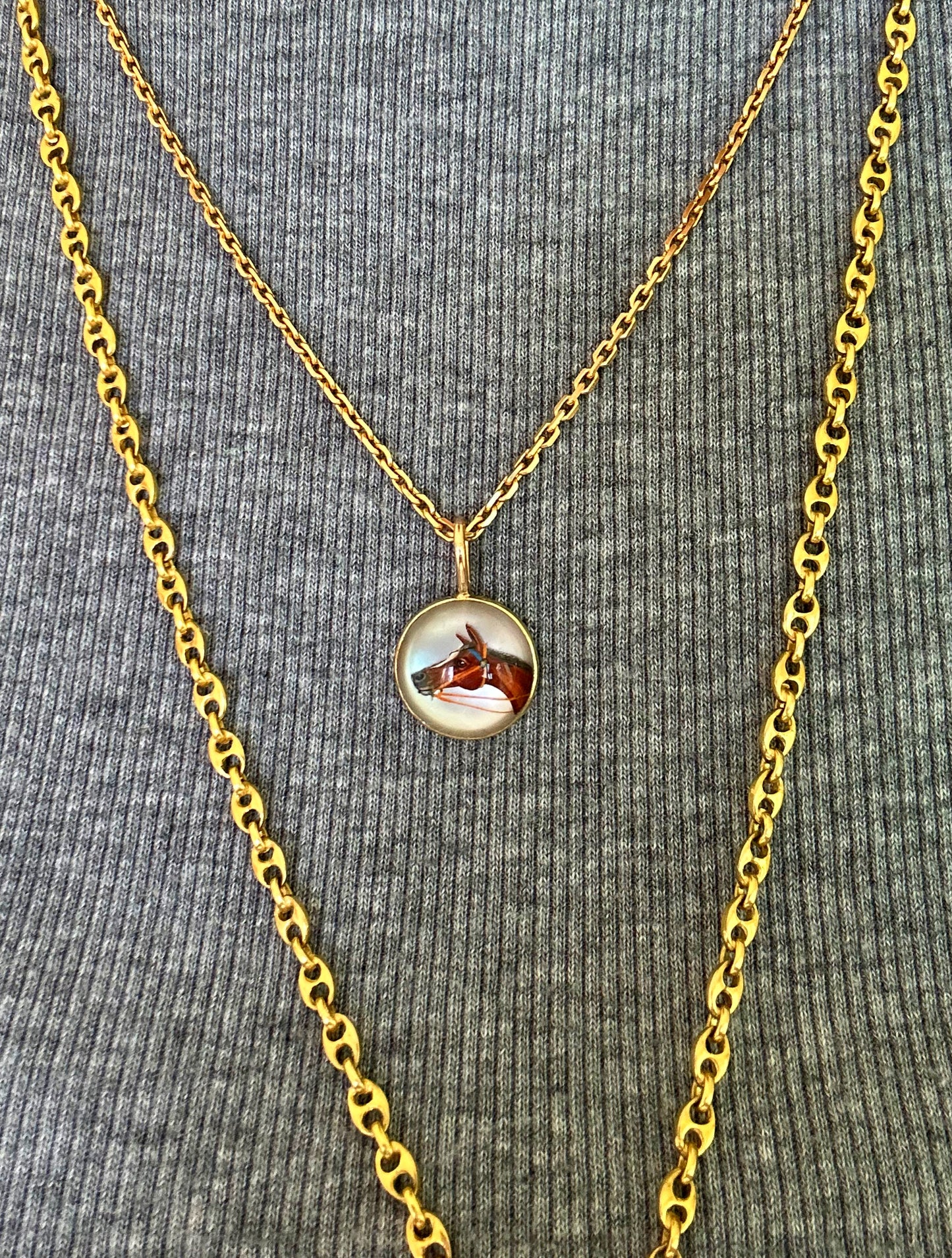 Vintage 18k French Biker Chain 20"