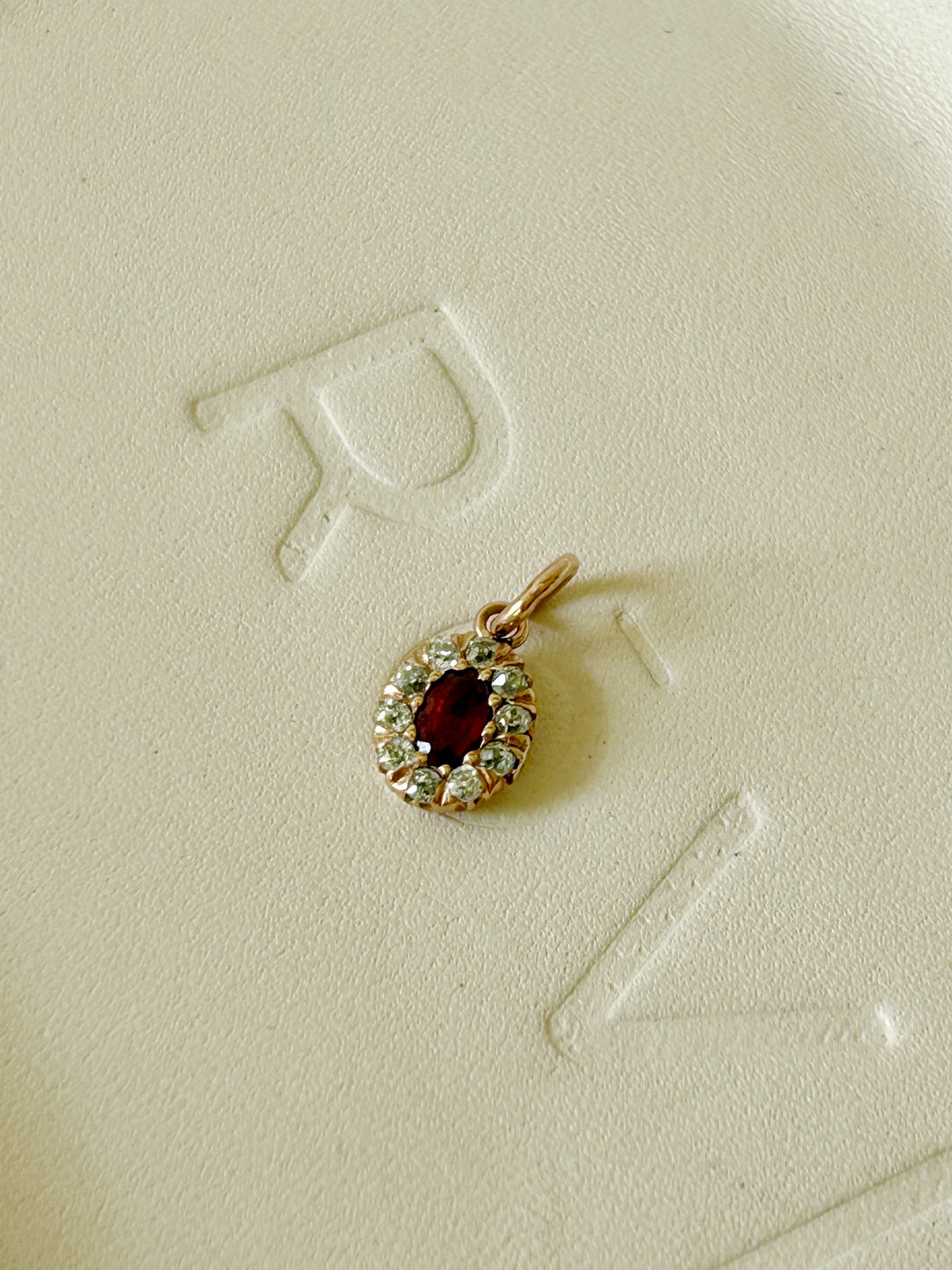 Antique Garnet & OMC Stickpin Conversion Charm