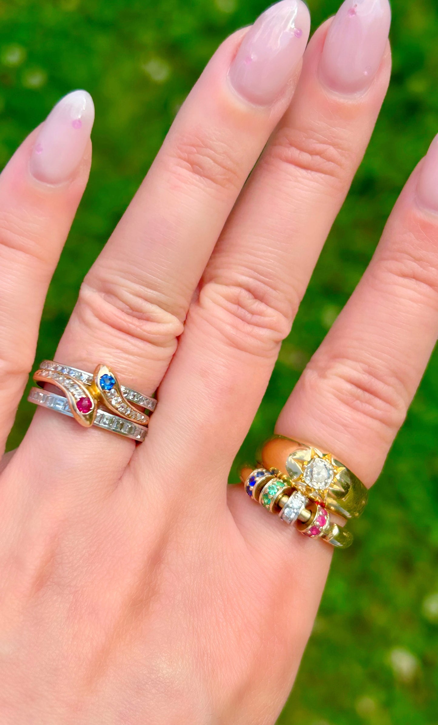 Antique 14k Double Snake Ring