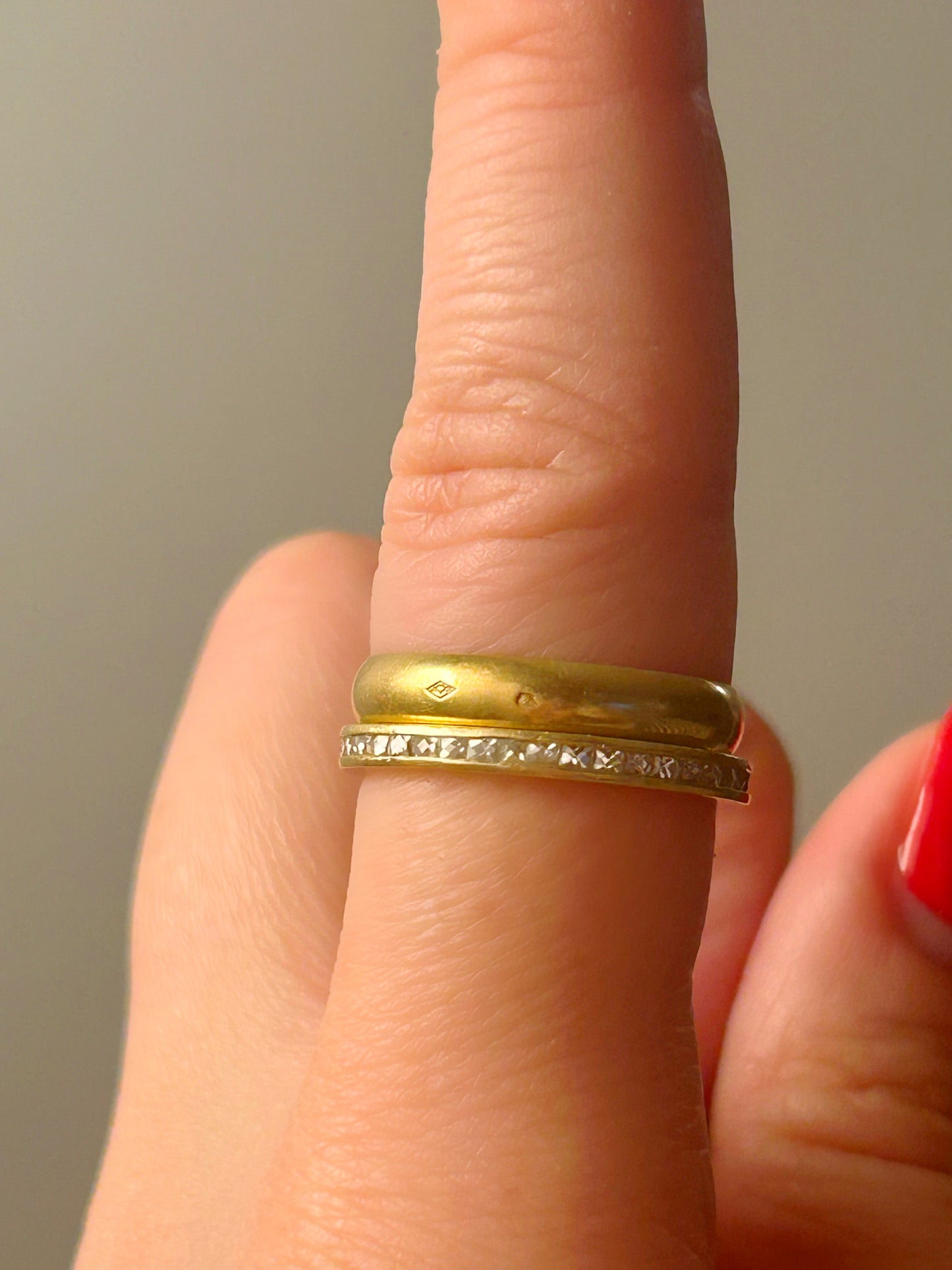 Antique 18k French Hallmarked Plain Band Sz 8
