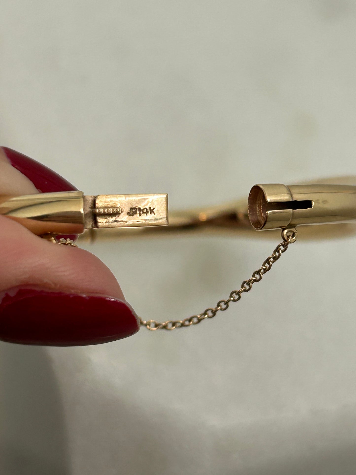 Vintage 14K Diamond Bangle Bracelet