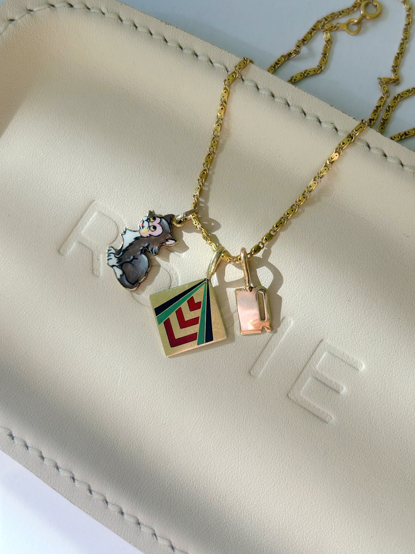 Art Deco 14k Cufflink Conversion Charms