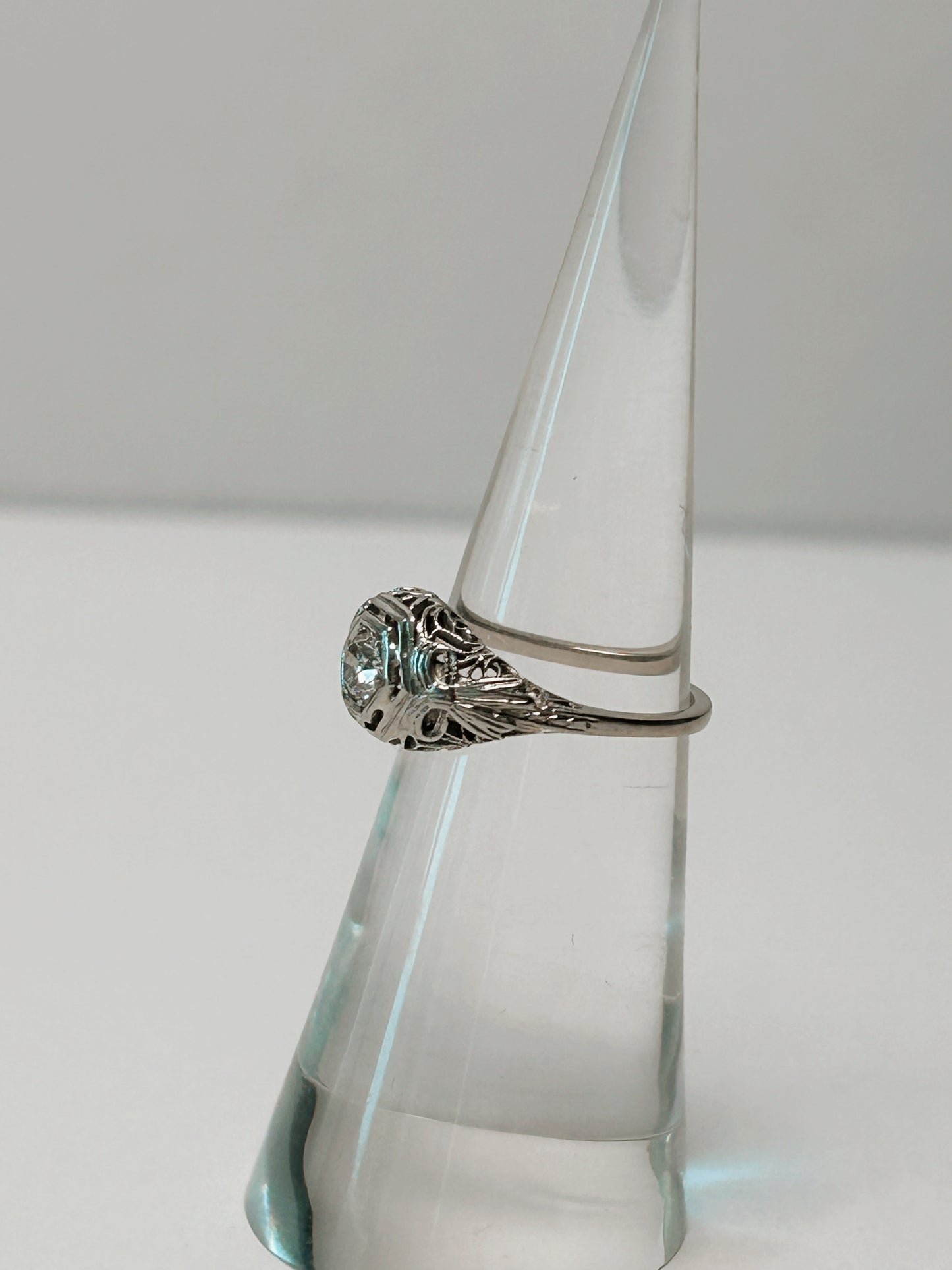 Antique Art Deco 14k OMC Diamond Ring sz 4