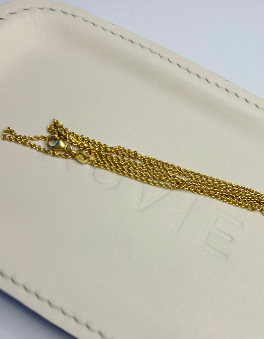 Vintage 18k Italian Long Cable Chain - 30" Long