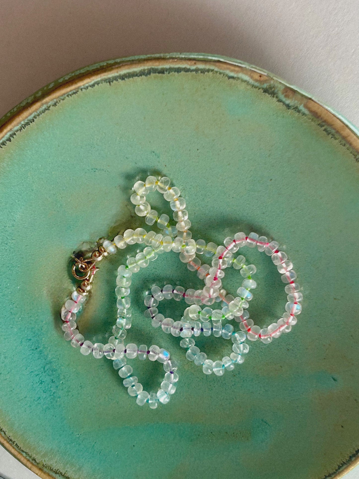 Moonstone Hand-Knotted Silk Necklace