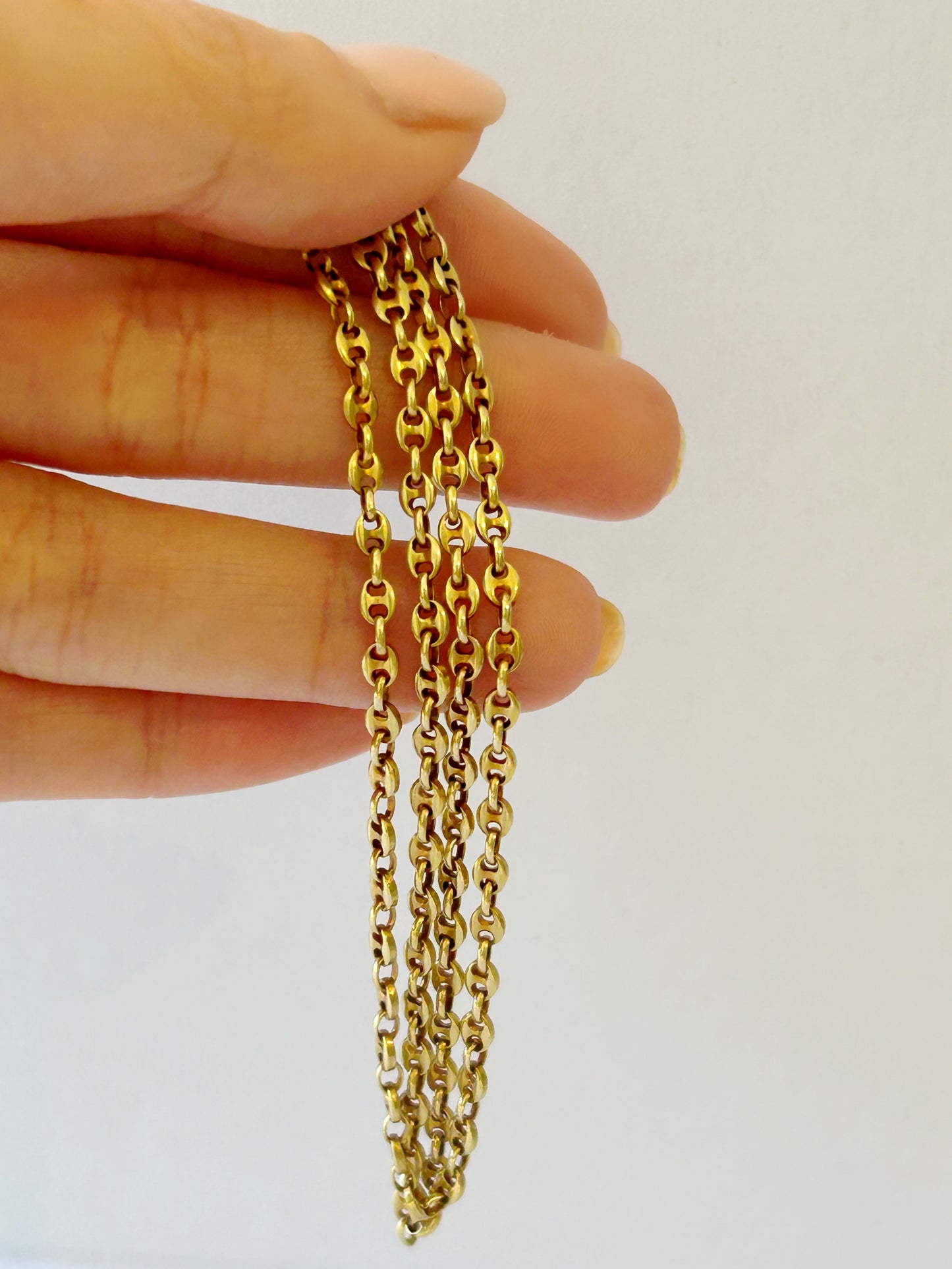 Vintage 14k Uno A Erre Mini Puffy Mariner Chain - 20"
