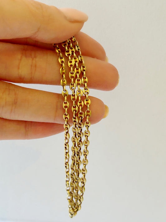 Vintage 14k Uno A Erre Mini Puffy Mariner Chain - 20"