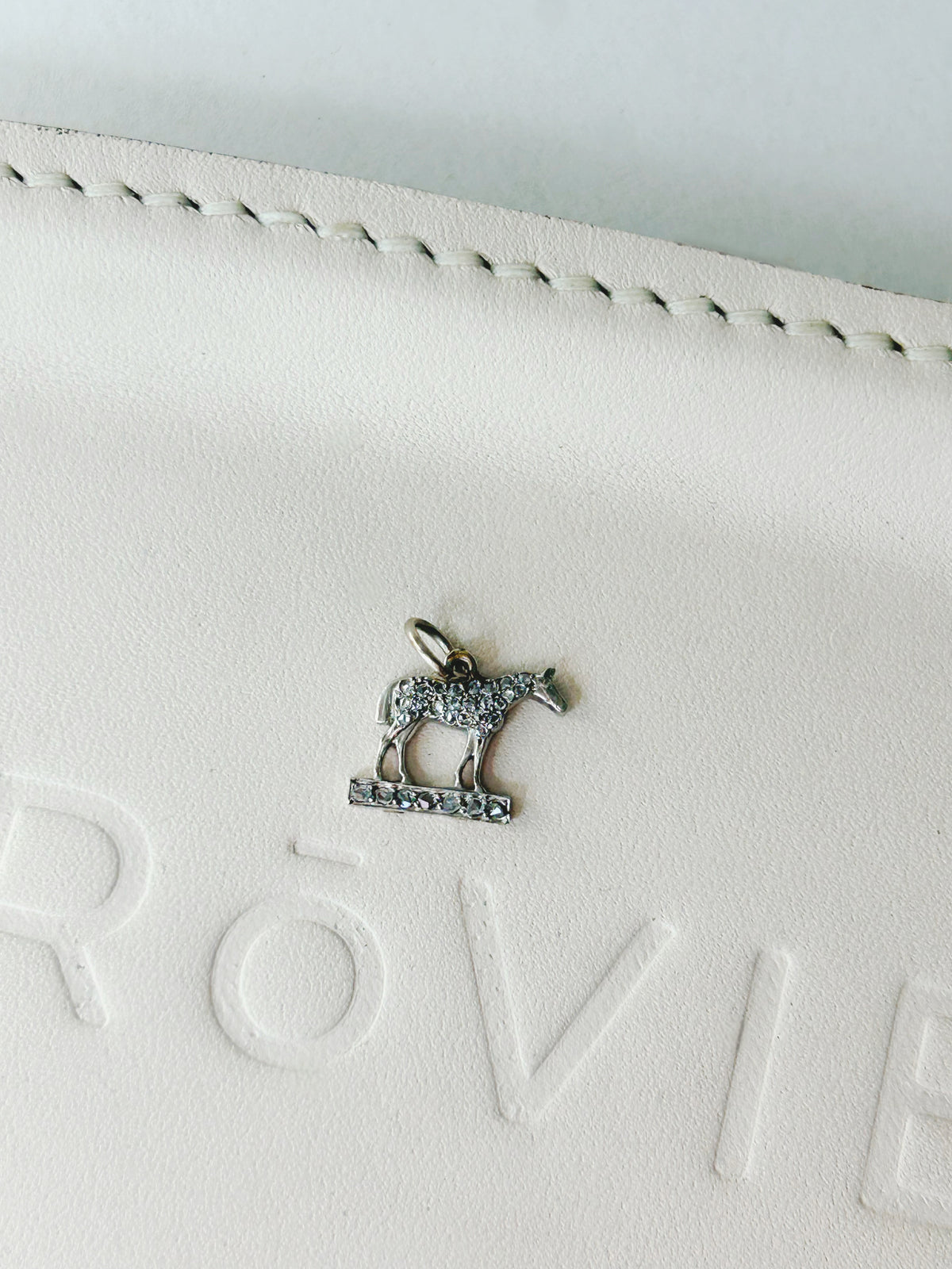 Art Deco Platinum Diamond Horse Charm