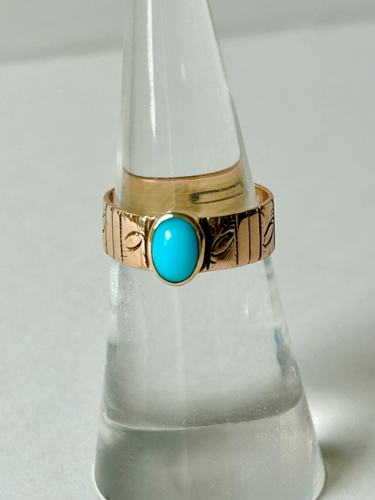 Antique 9k Turquoise Ring - Sz 5.5