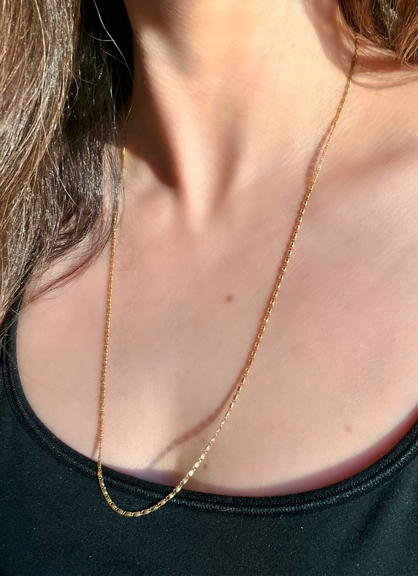 Vintage 18k Snail Chain - 25.5" Long