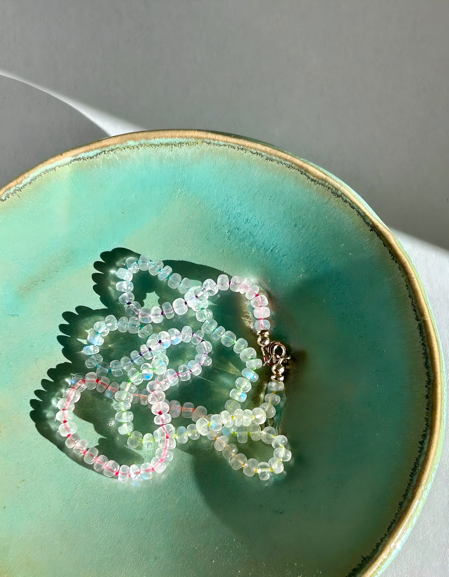 Moonstone Hand-Knotted Silk Necklace