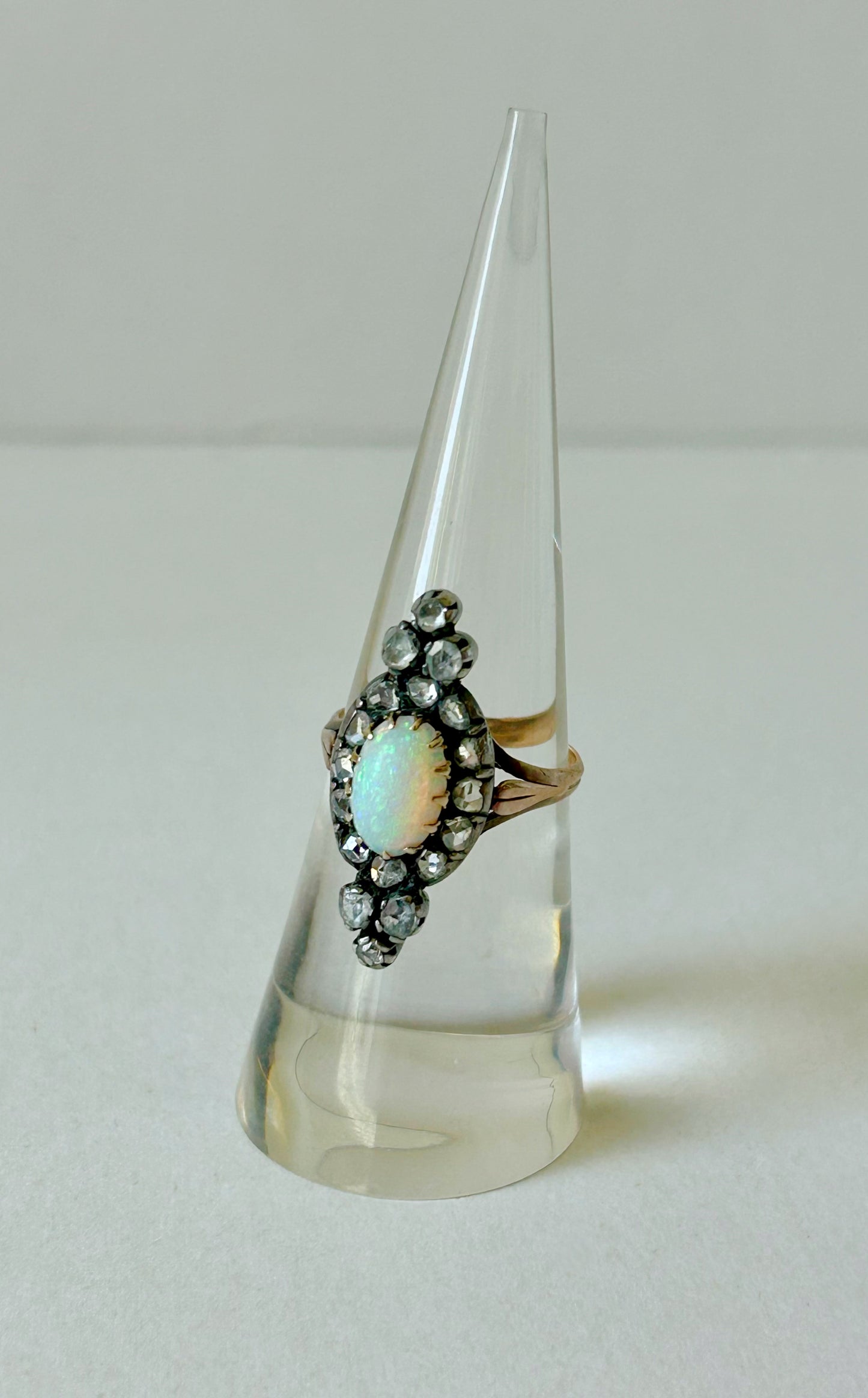Antique Opal Navette Ring - sz 5.75