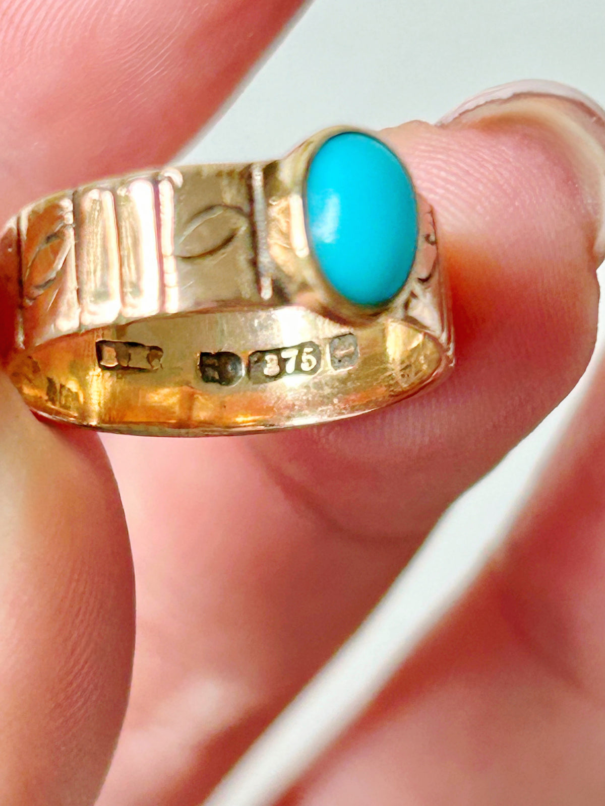 Antique 9k Turquoise Ring - Sz 5.5