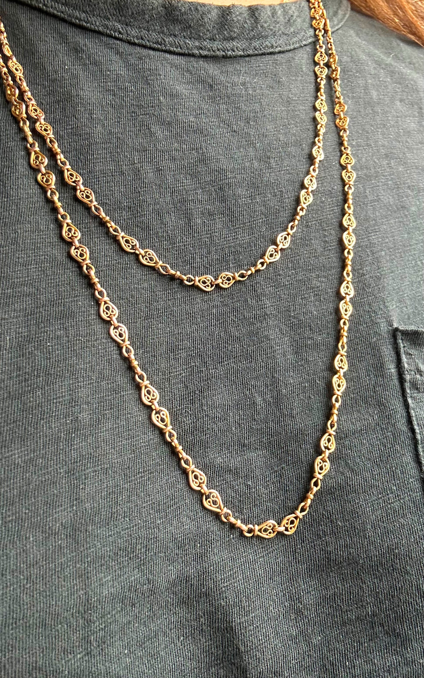 Antique 18k French Fancy Link Chain - 23" Long