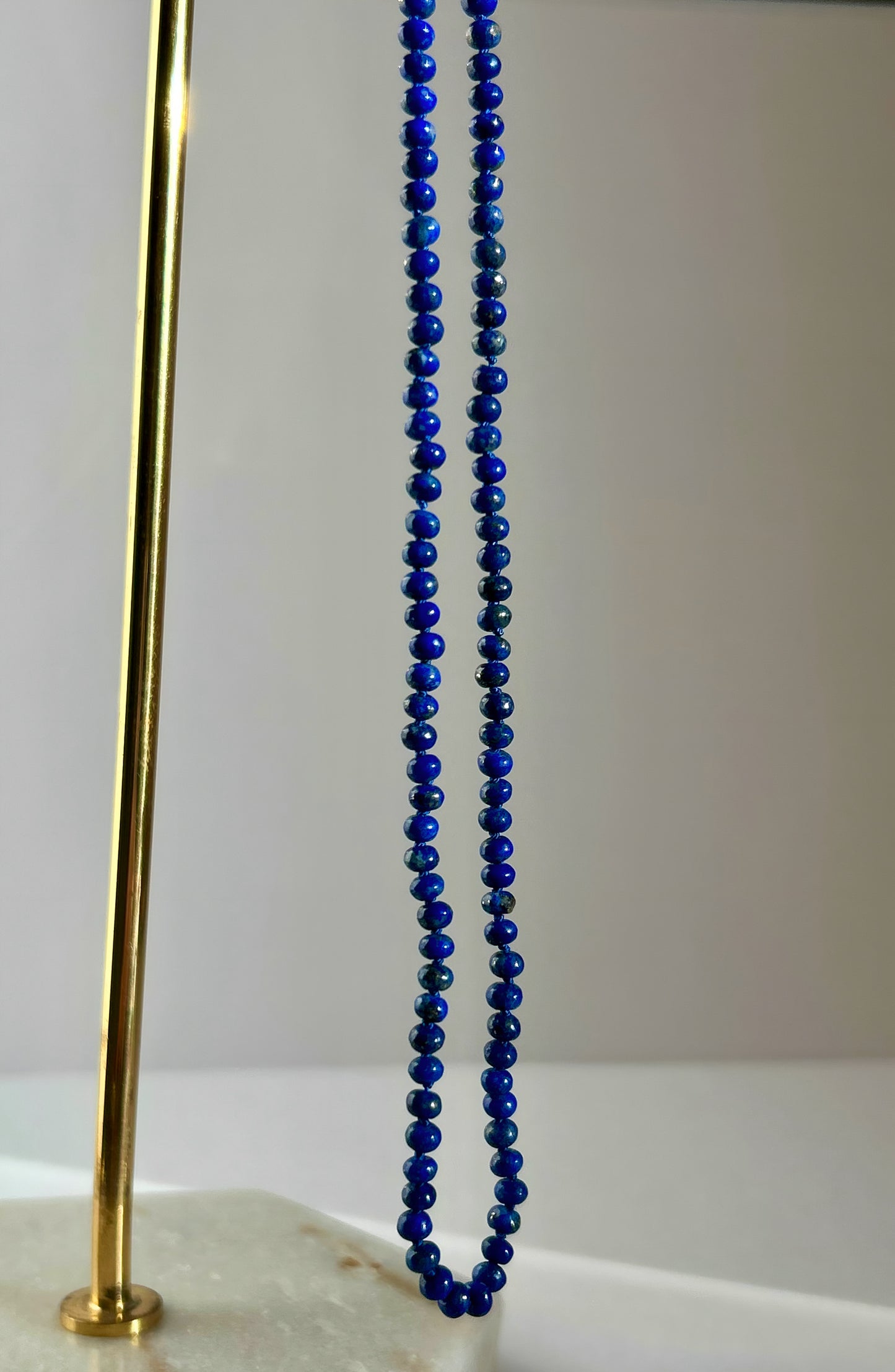 Lapis Lazuli Hand-Knotted Silk Necklace