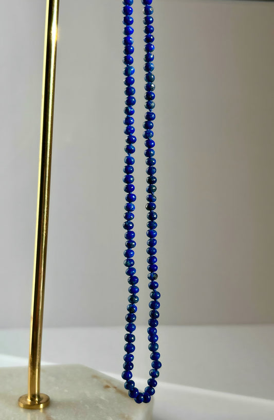 Lapis Lazuli Hand-Knotted Silk Necklace