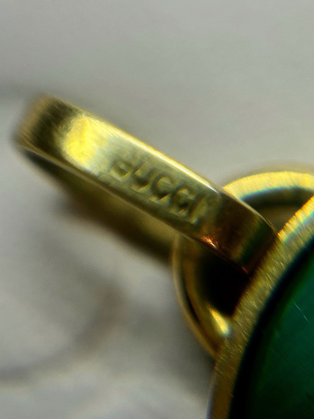 Vintage 18k Gucci Malachite & Enamel Pendant