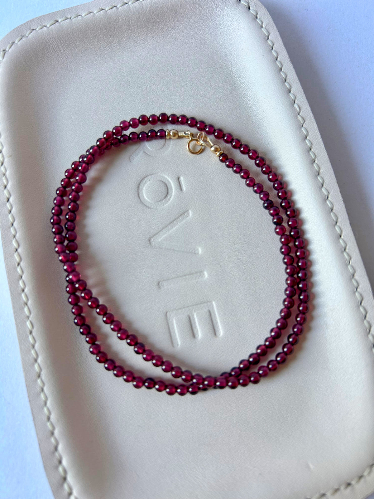 14k Garnet Necklace - 18” Long