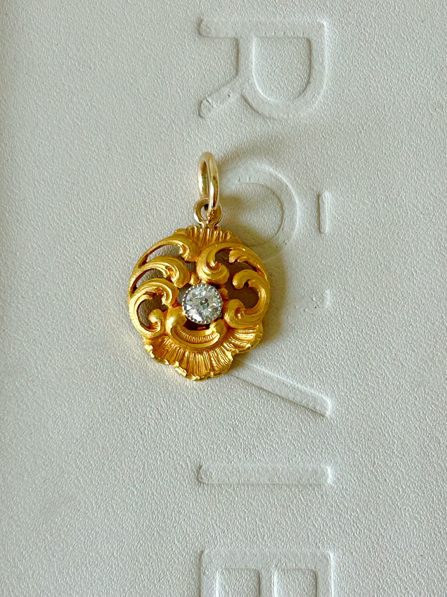 Antique 18k Art Nouveau Diamond Pendant