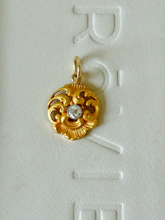 Antique 18k Art Nouveau Diamond Pendant