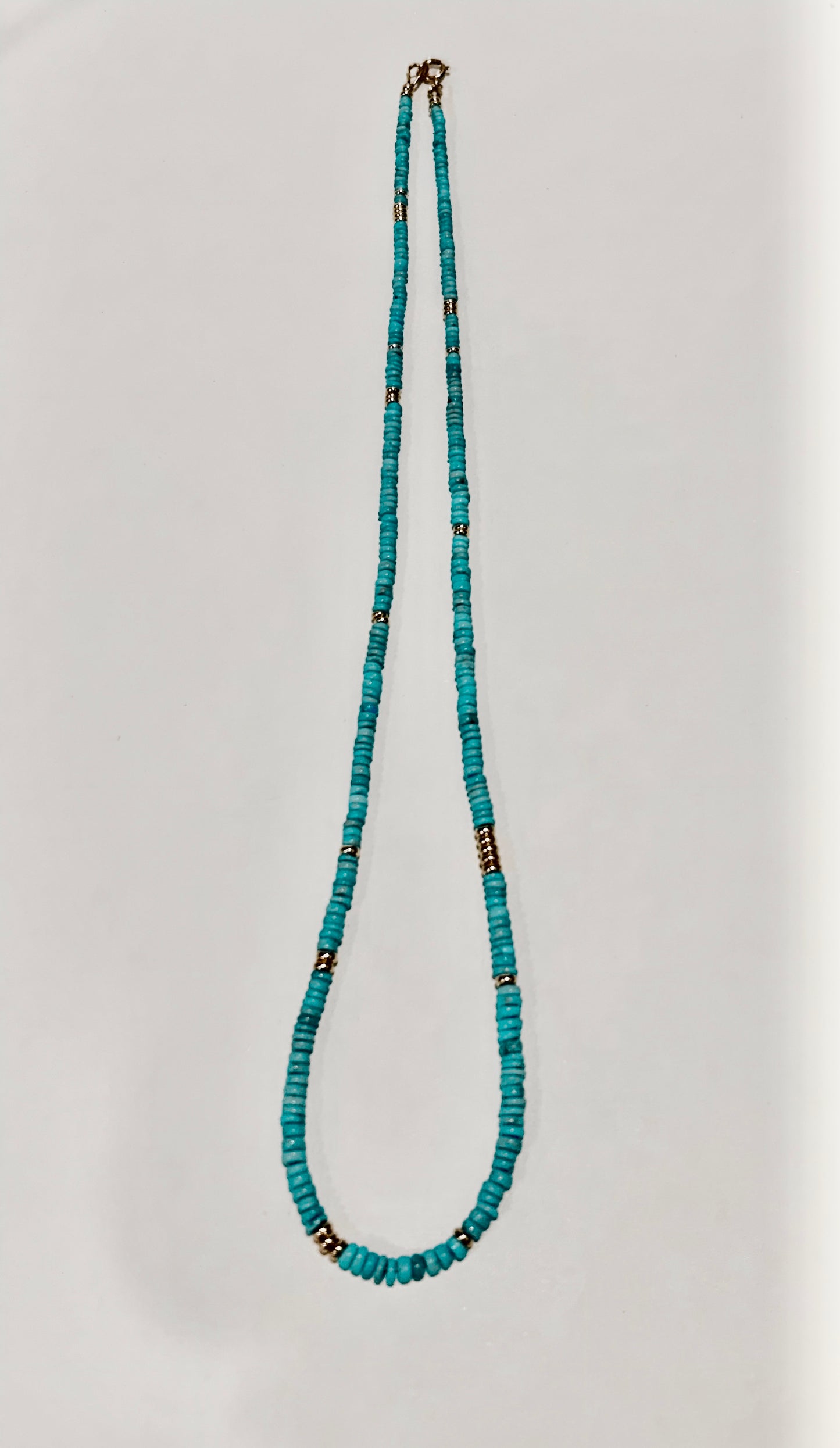 Sleeping Beauty Turquoise Beaded Necklace - 18.5"