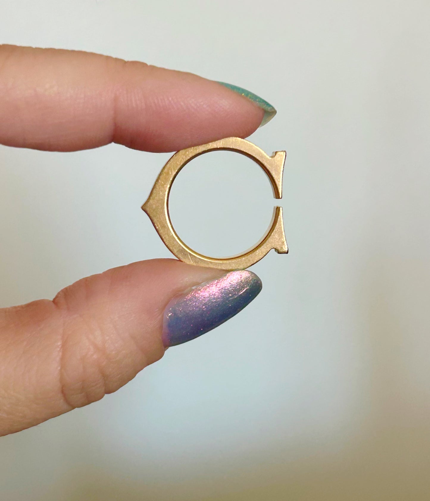 Vintage Cartier Flat C Ring - Sz 5.75-6