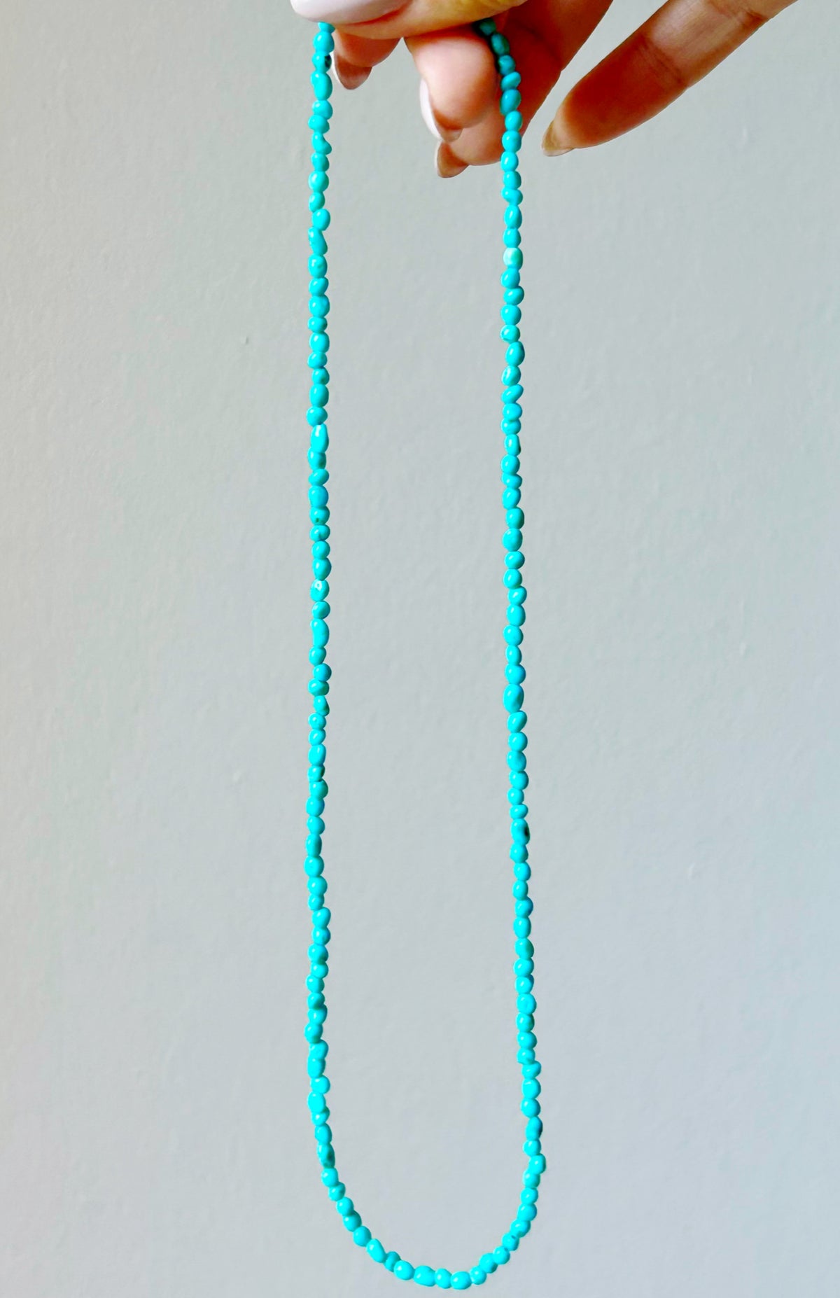 14k Sleeping Beauty Turquoise Necklace - 19” Long