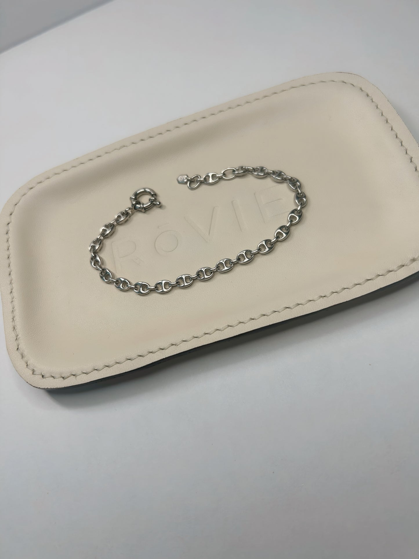 Sterling Silver Mini Puffy Mariner Bracelet - 7”