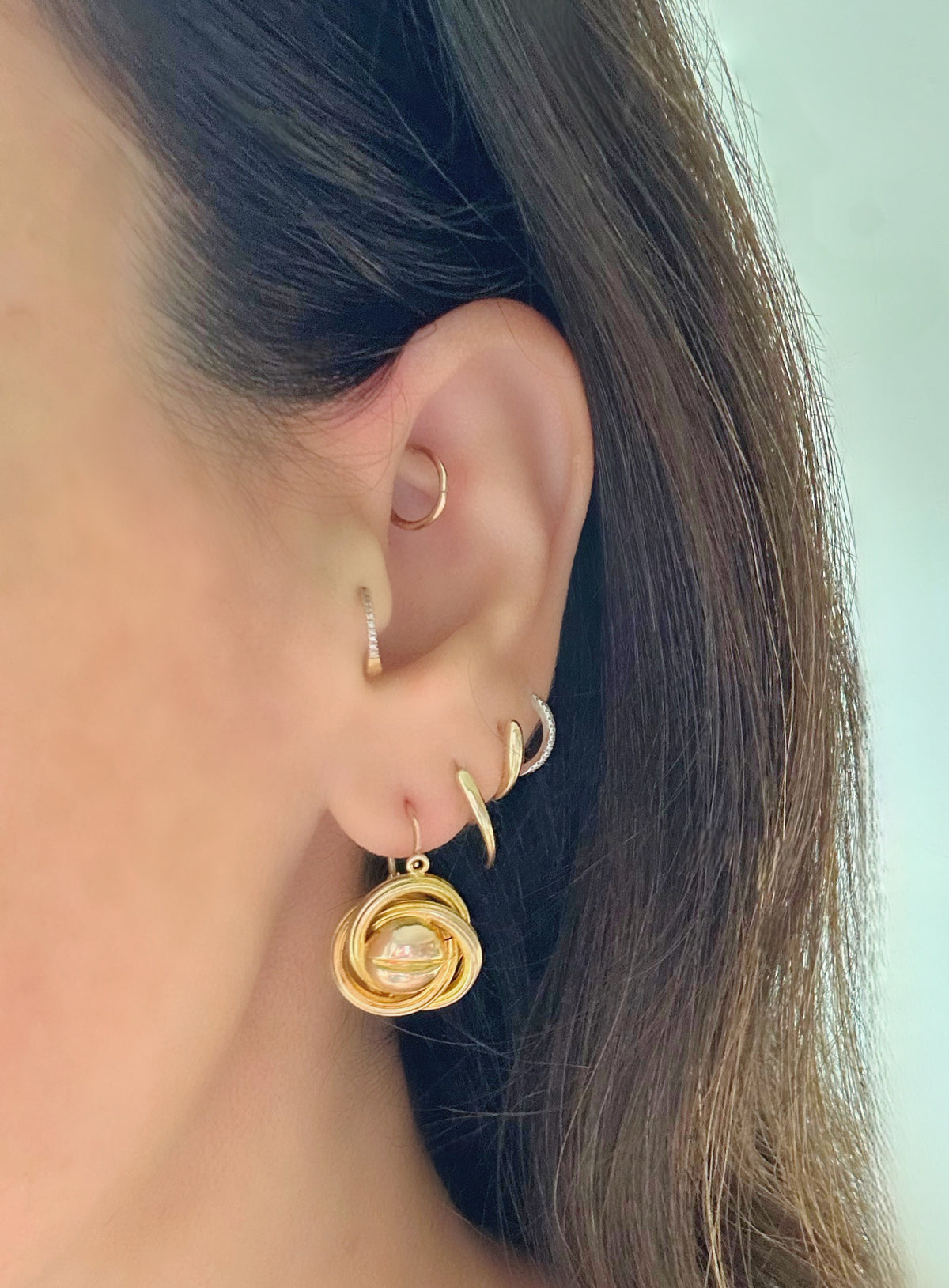 Antique 14k Victorian "Mother / Daughter" Dormeuse Earrings