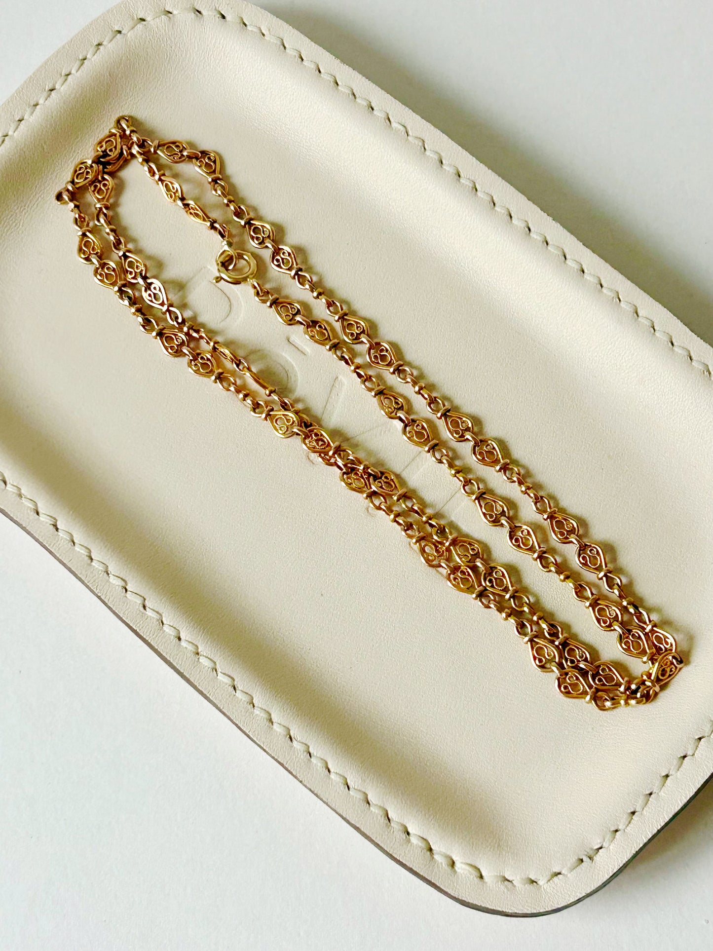 Antique 18k French Fancy Link Chain - 23" Long