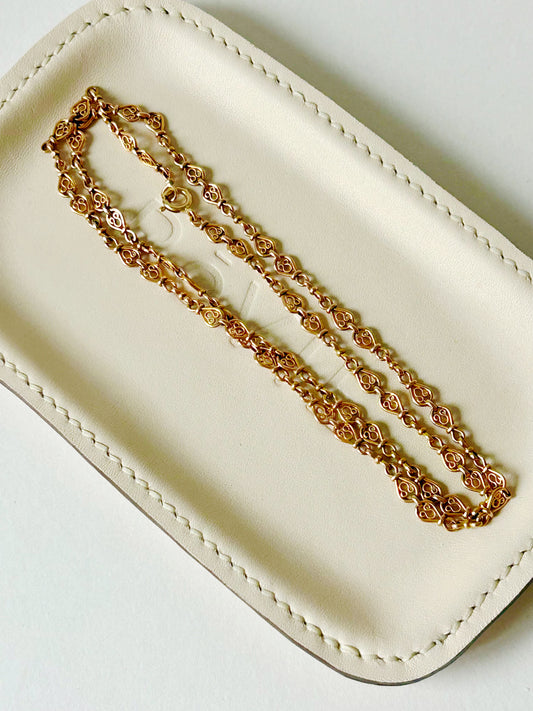 Antique 18k French Fancy Link Chain - 23" Long