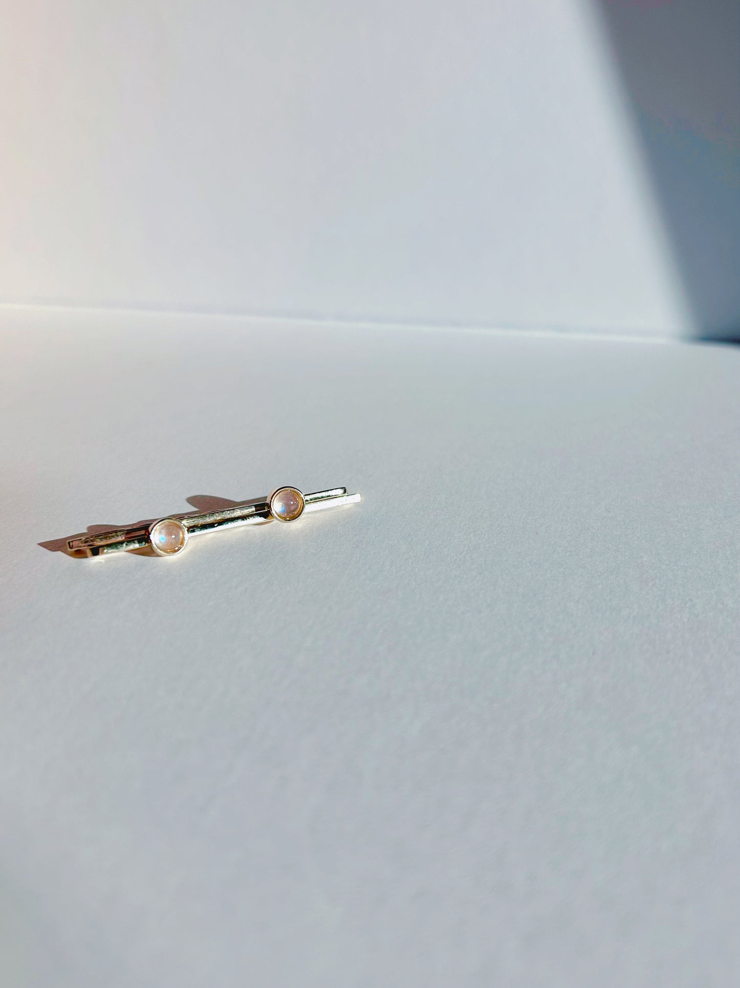 The Robert Pin - Natural Moonstone Bezeled