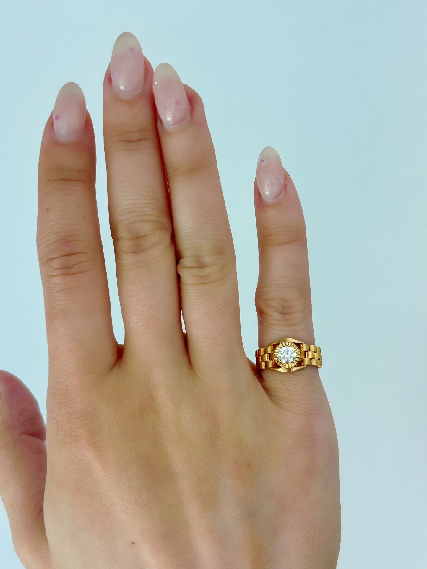 Vintage 18k Rolex Diamond Ring - Sz 4.75