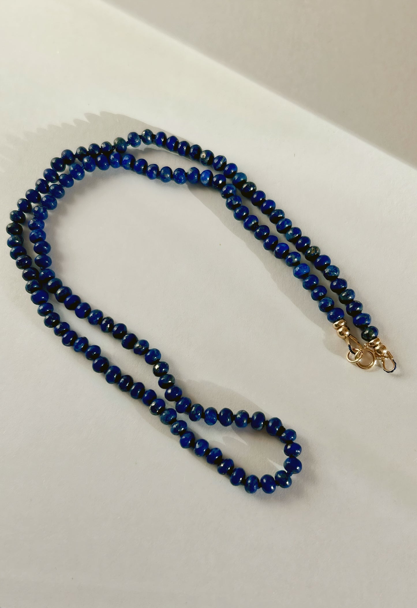 Lapis Lazuli Hand-Knotted Silk Necklace