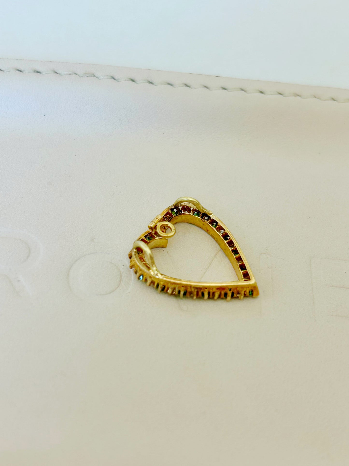Vintage Tsavorite Garnet & Diamond Heart Pendant