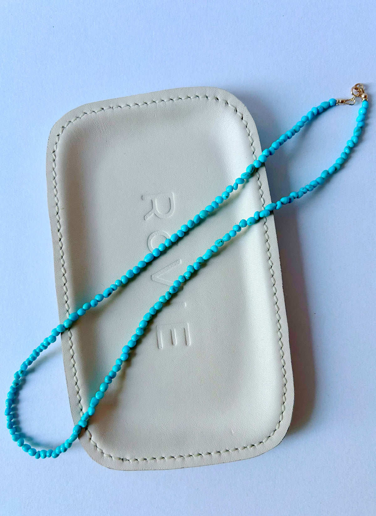 14k Sleeping Beauty Turquoise Necklace - 19” Long