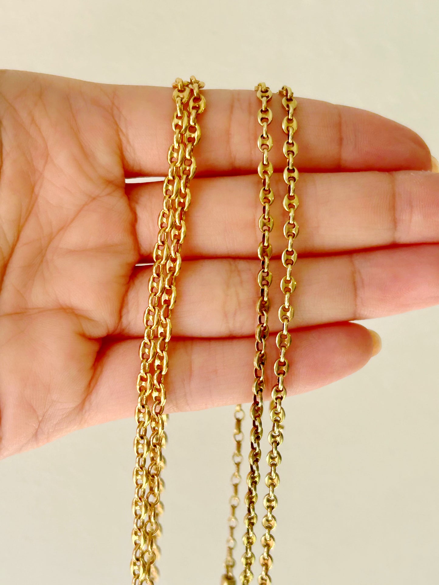 Vintage 14k Uno A Erre Mini Puffy Mariner Chain - 20"