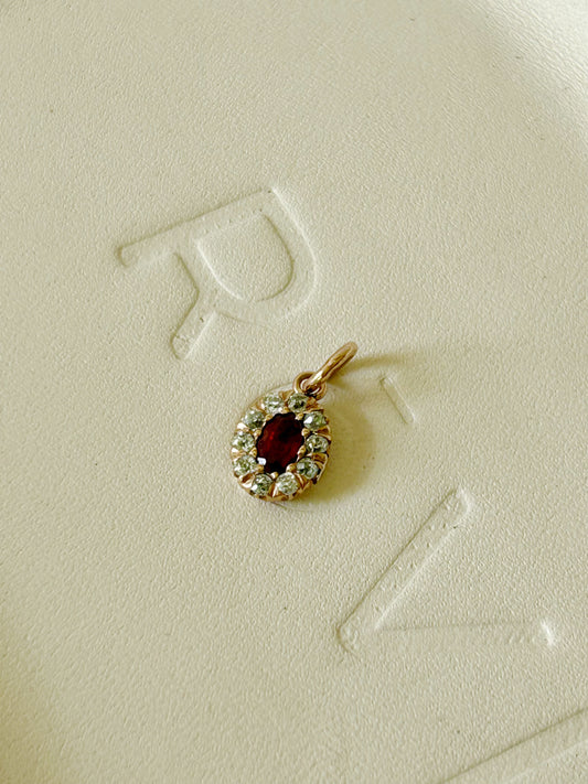 Antique Garnet & OMC Stickpin Conversion Charm