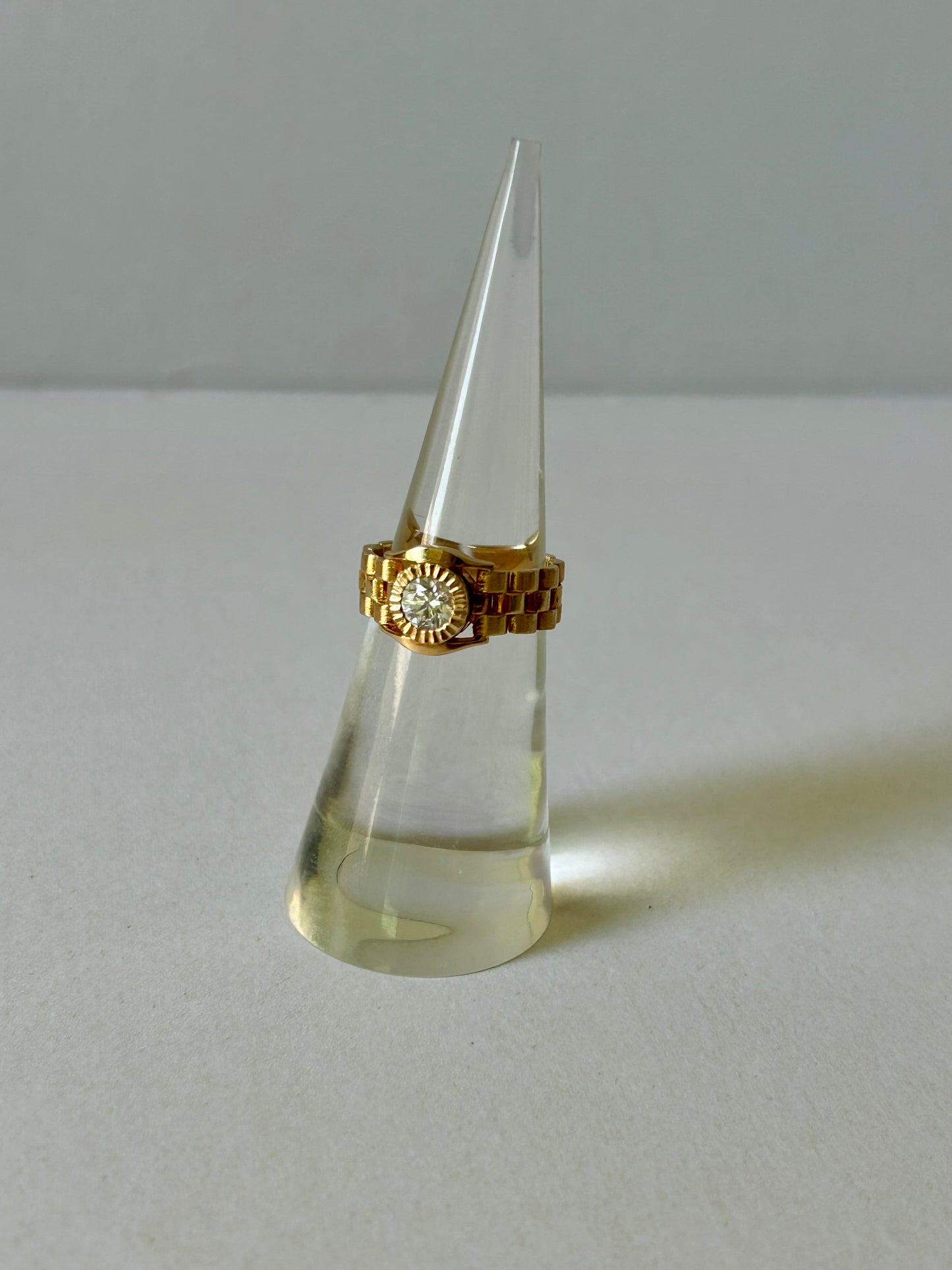 Vintage 18k Rolex Diamond Ring - Sz 4.75