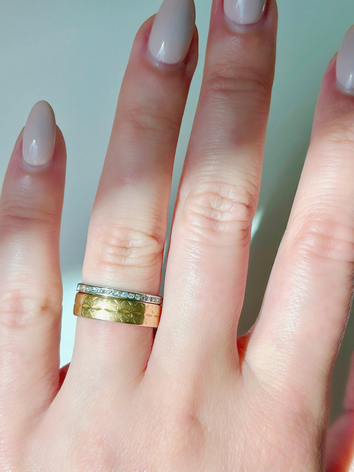 Art Deco Single Cut Eternity Band - Sz 5.75