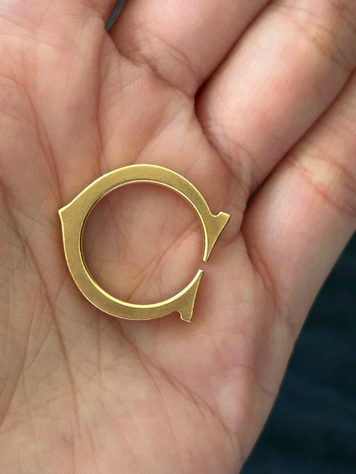 Vintage Cartier Flat C Ring - Sz 5.75-6
