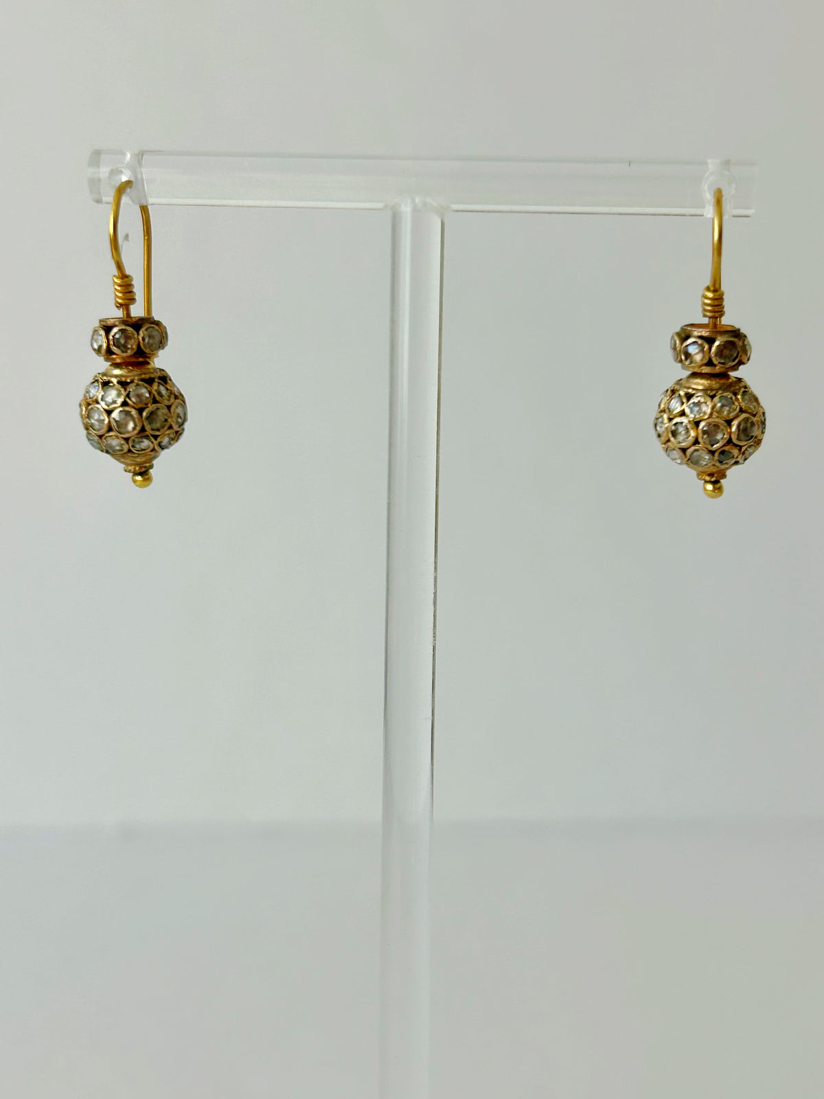 Vintage 20k Bohemian Rose Cut Diamond Earrings