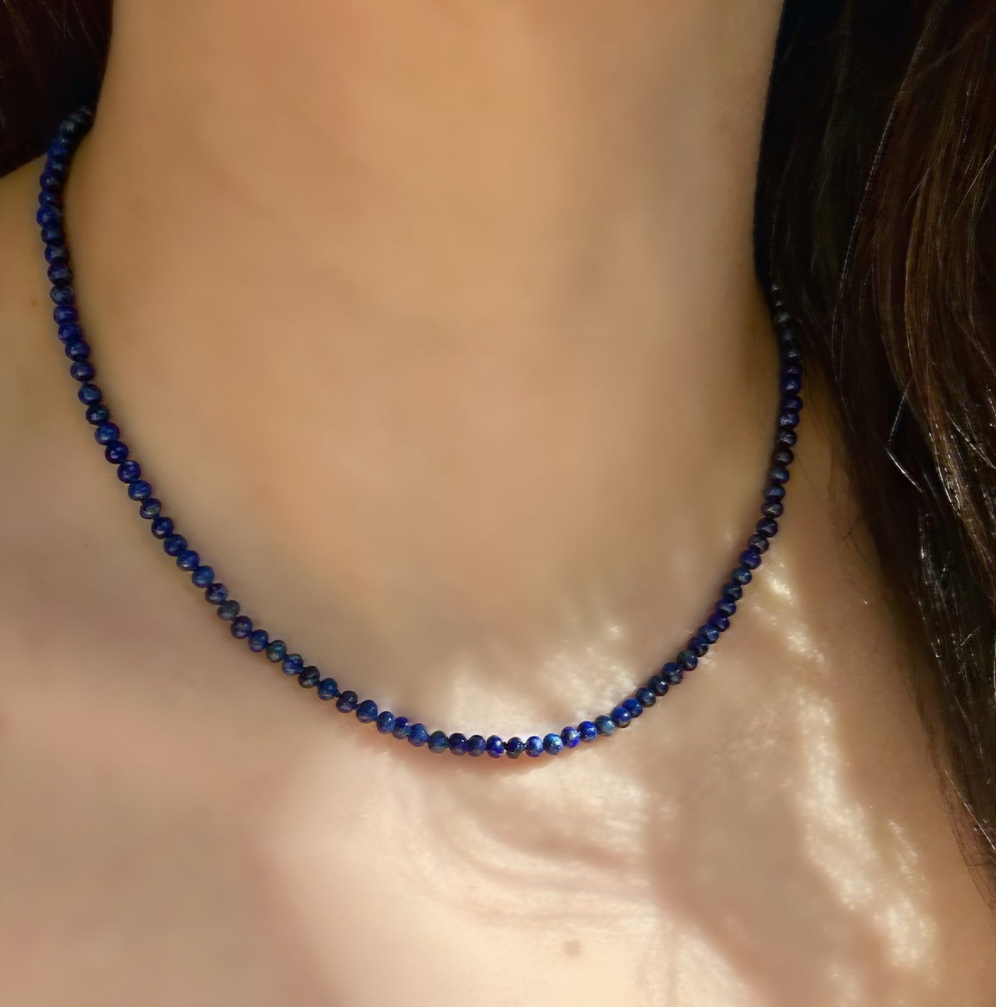 Lapis Lazuli Hand-Knotted Silk Necklace