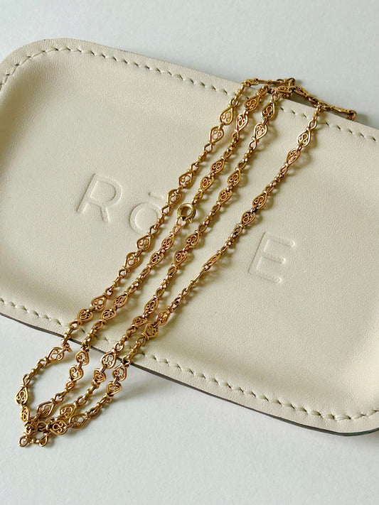 Antique 18k French Fancy Link Chain 28" Long
