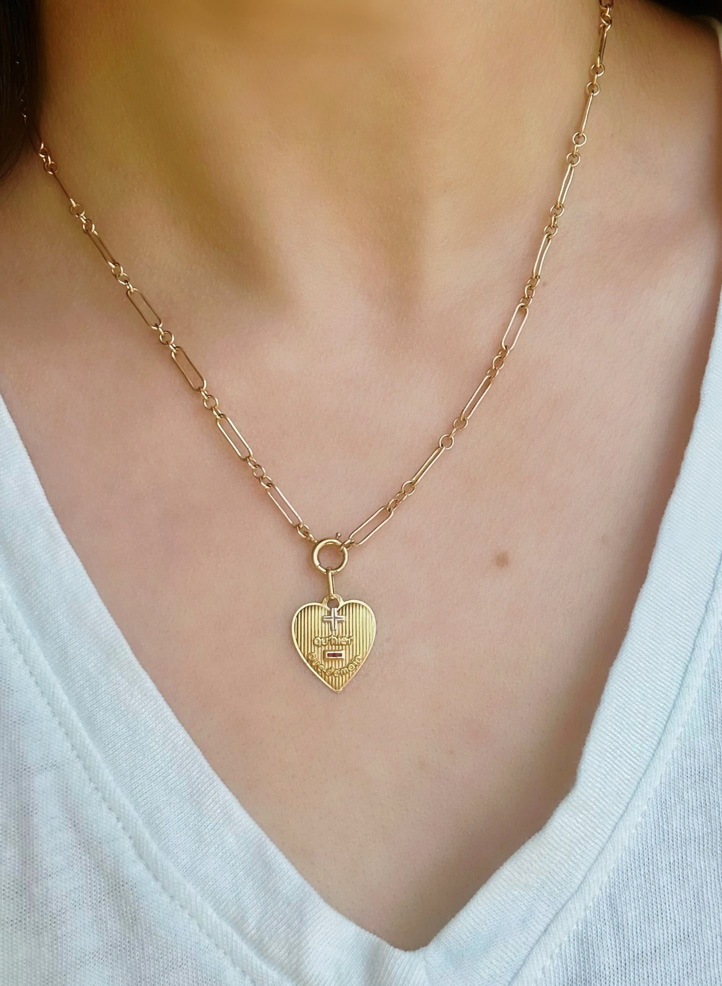 Vintage 18k Augis Heart Love Token