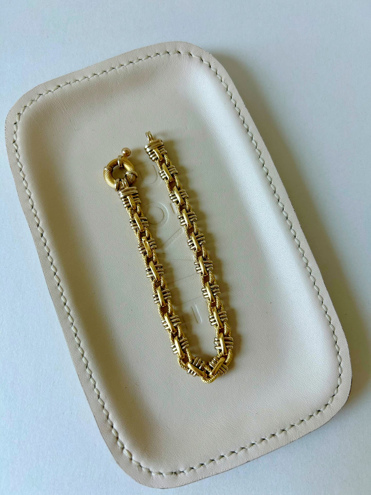 Vintage 18k Italian Fancy Link Bracelet - 7" Long