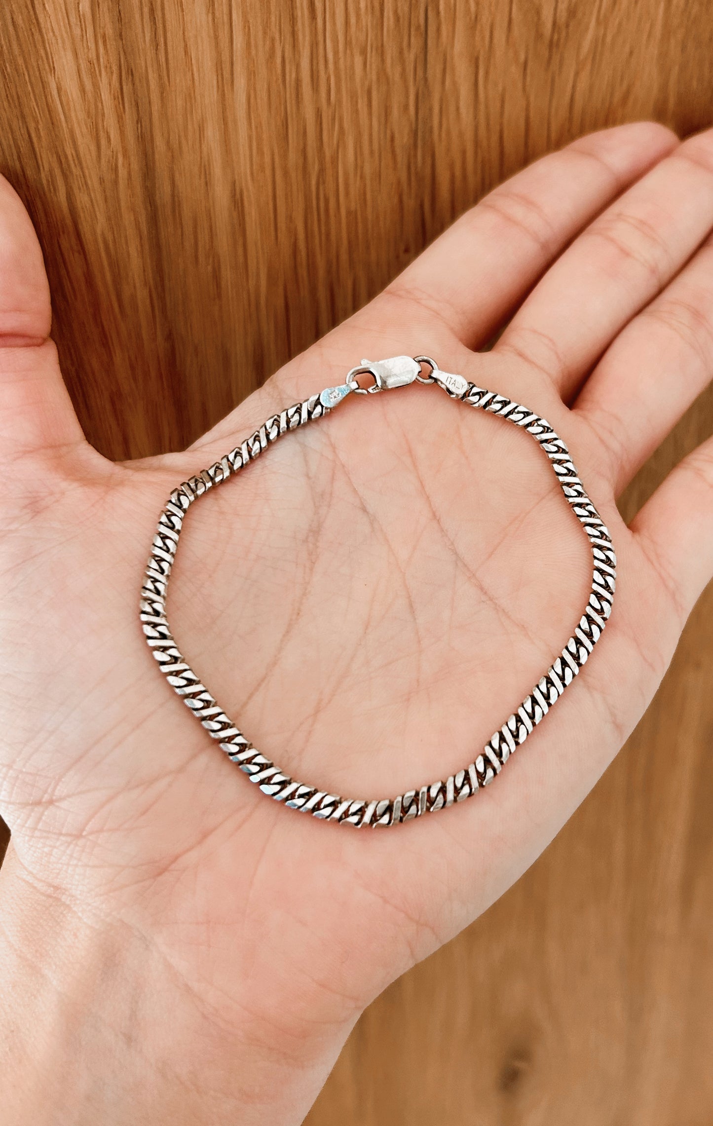 Vintage Sterling Silver Fancy Curb Bracelet 8"