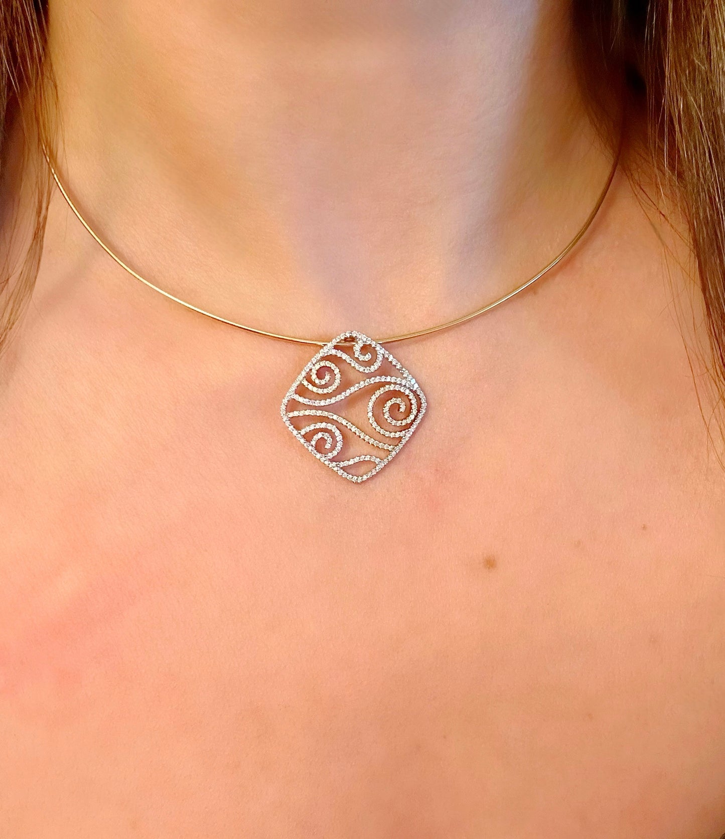 Rovie Made 18k Half Torque Necklace - 16.5" Long