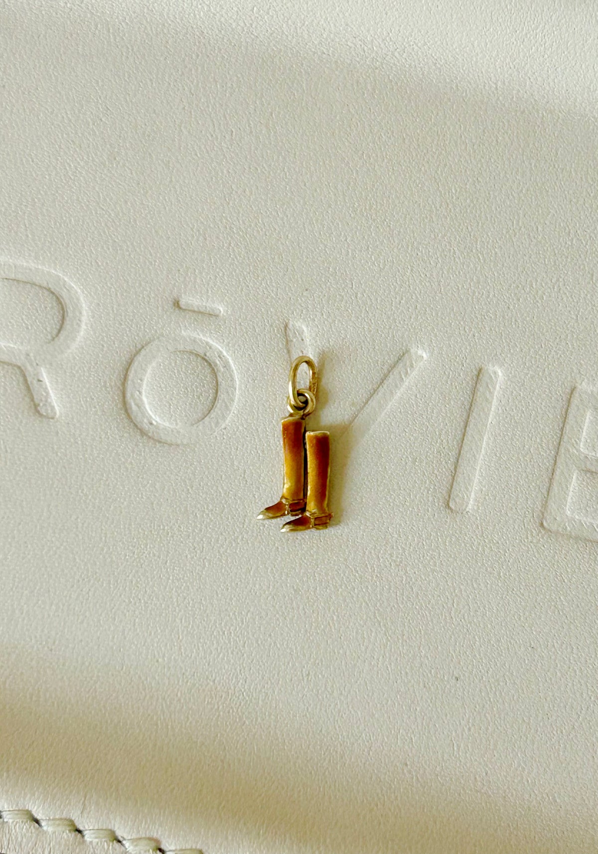 14k Art Deco Enamel Riding Boots Charm